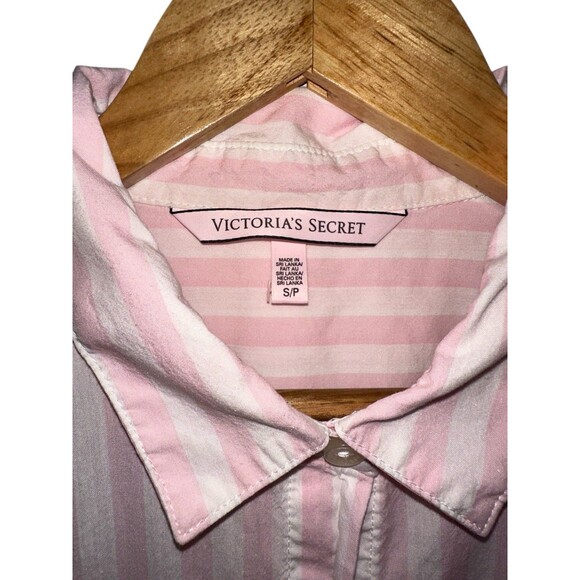 Victoria’s Secret Pink Stripe Pajama Sleep Shirt Small Coquette Loungewear - Picture 2 of 13
